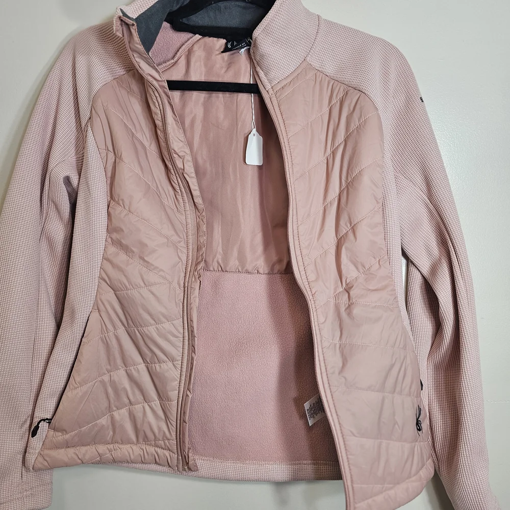 Spyder Pink Quilted Fleece Zip Jacket Women’s S Winter Cozy Ski Streetwear - Picture 8 of 12